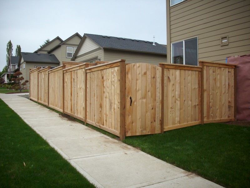 Horizontal Cedar Fence with Picture-Frame Gate