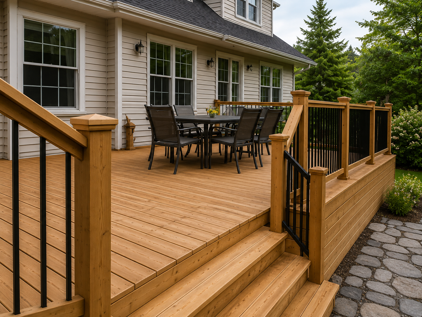 Pressure-Treated Backyard Deck